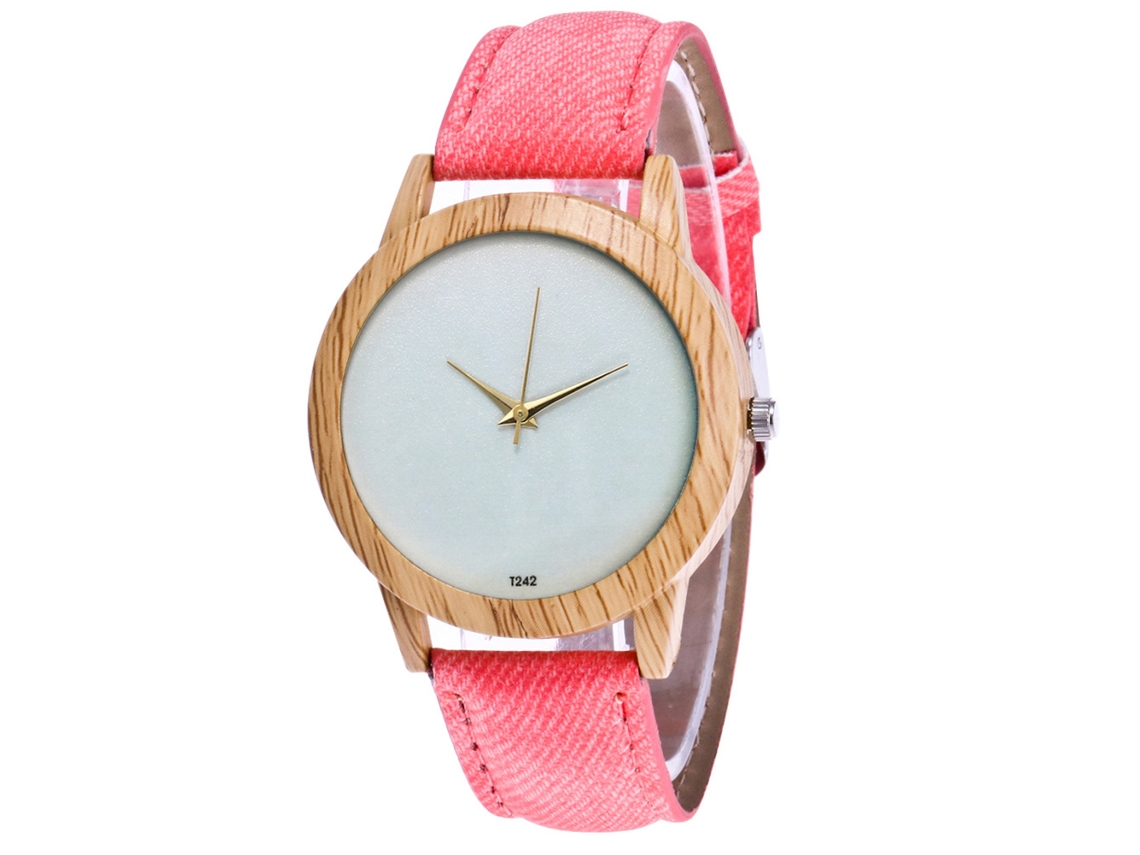Relógio de Pulso de Quartzo com Pulseira de Lona Estilo Simples Zhoulianfa Rosa