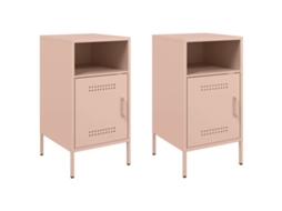 Mesas de Cabeceira 2 Pcs 36x39x68 Cm Aço Rosa MAISON EXCLUSIVE