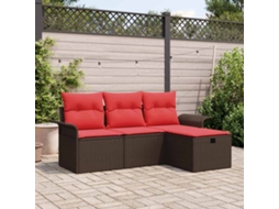 Vidaxl Conjunto De Sofá De Jardim 4 Unid. Rattan Sintético