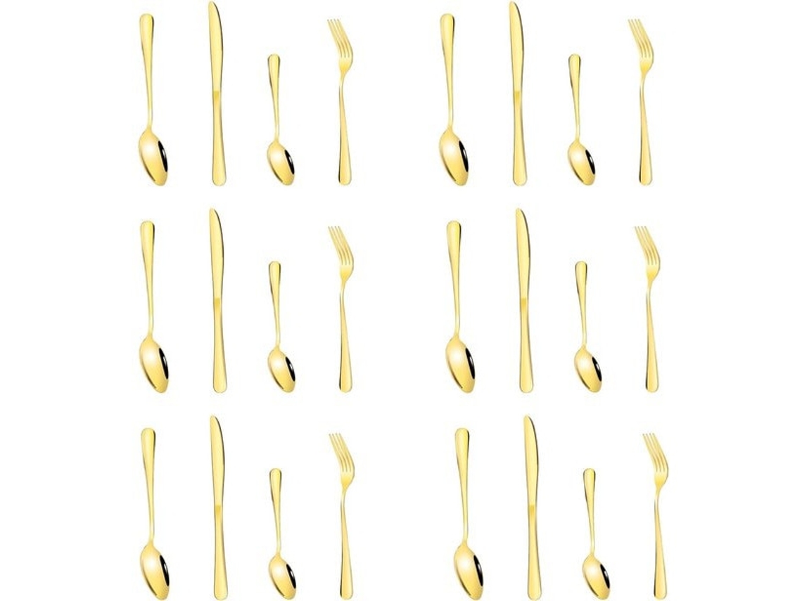 Configuração 24 Peças Utensílios Para 6 Pessoas Aço Inoxidável Fosco Tratamento De Superfície Brilhante Anti-rugosidade