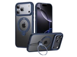 Capa Para Celular Compatível Com Iphone 17 Pro, Compatível Com Suporte Magsafe, Parte Traseira Fosca - Lingling Azul