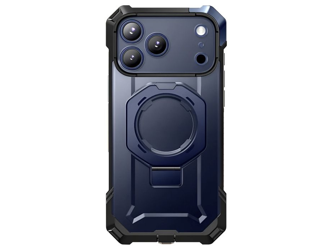 Capa Magsafe Para Iphone 17 Pro Com Suporte Anticolisão De 4,5 M, Botão De Foto, Supcase Azul Noite