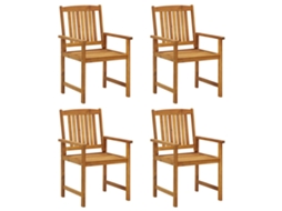 Maison Exclusive - Cadeiras De Jardim C/ Almofadões 4 Pcs Madeira De Acácia Maciça