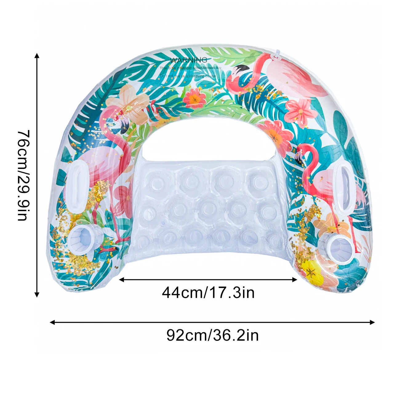(flamingo) Uma Espreguiçadeira/rede Em Formato De Flamingo Para Piscina Com Dois Porta-copos.