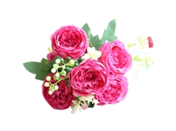 Peônias Artificiais, Decoração de Quarto, Decoração de Casa, Decoração de Casamento, Conjunto Decorativo com 2 Unidades Vermelhas AQUAFORGE