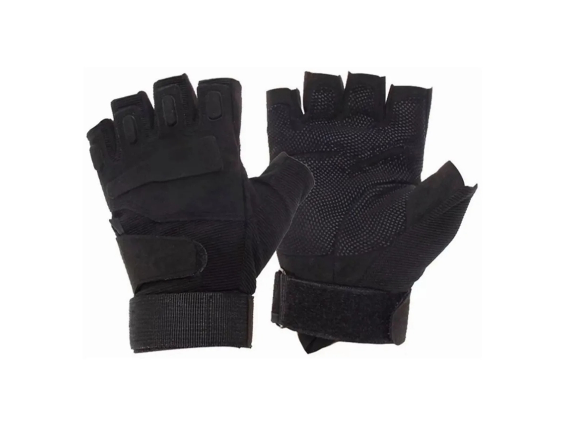 Luvas Meio Dedo para Esportes ao Ar Livre Ciclismo, Moto, Caça, Nylon Preto XL | S/MARCA