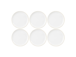6 Peças 27,5 Cm Branco Com Detalhes Dourados