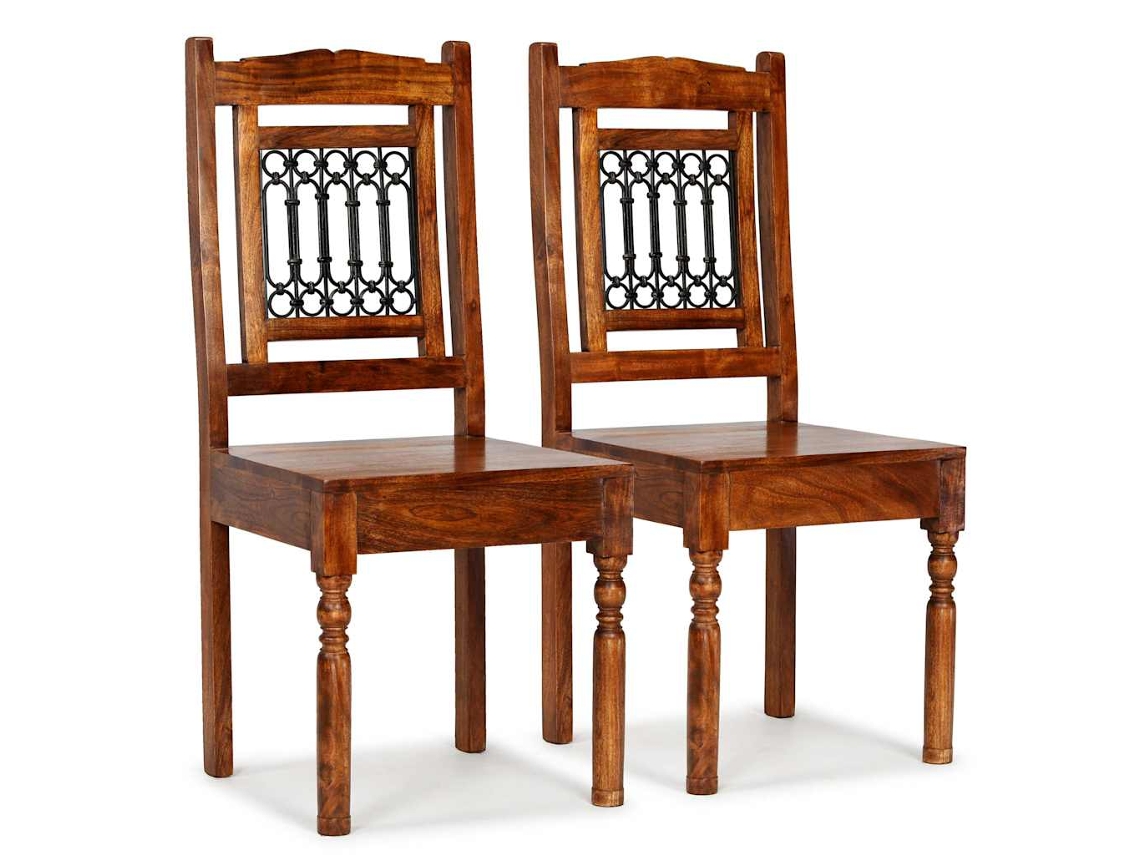 Vidaxl Cadeiras Jantar Clássicas 2 Pcs Madeira Maciça + Acabamento Mel