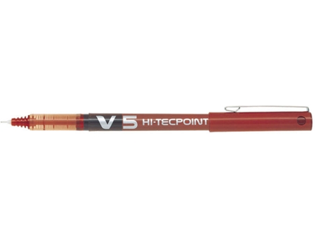 Marcador 0,5mm Hi-Tecpoint Ponta Fina V-5 Vermelho  12 Unidades