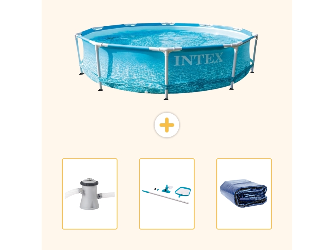 Intex Piscina Com Estrutura Redonda - 305x76 Cm - 4-peças Scb81