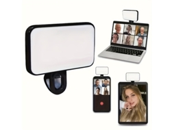 Anel de Luz Recarregável Portátil com Três Modos de Iluminação, Ângulo Ajustável, Frontal e Jogador de Configuração Traseira STELASPLEN
