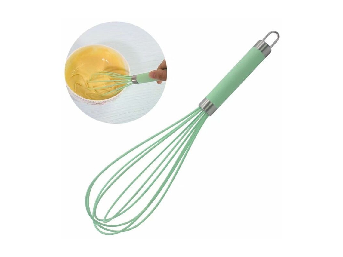 Batedor De Silicone Doméstico Multifuncional Para Cozinha, Utensílio De Confeitaria, Em Aço Inoxidável, Antiderrapante, Para Misturar Ingredientes