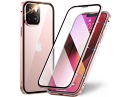 Lente para Telefone Proteção Metálica Híbrido Tampa Traseira Adsorção para iPhone 13 HONGWE. Alumínio Magnética Prateado