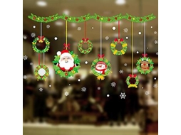 Adesivo De Parede Para Porta E Janela De Papai Noel Feliz Natal, Decoração De Natal Aquaforge (6254)