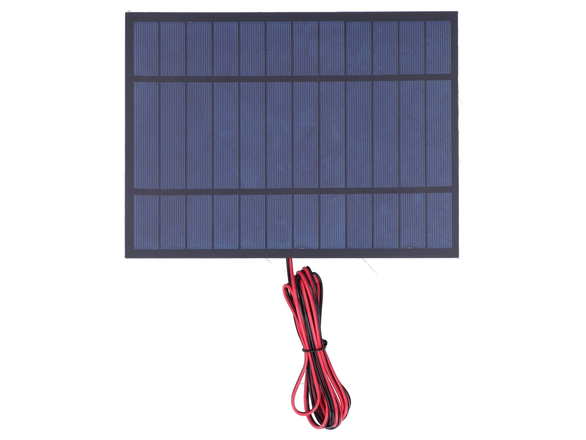 Placa Módulo Epoxi Solar Hkj 6V 6W com cabos vermelho e preto