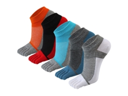 Kklv-5 Pares De Meias De Dedo Para Homens Transpiráveis Meias De 5 Dedos Curtas Para Correr