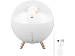 Umidificador Space Bear, Abs, Recarregável Via Usb, Mini Difusor De Névoa Com Luz Noturna, 260 Ml