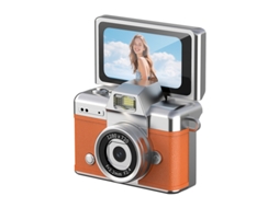 Câmera Infantil Czhhmart Retrô. Tela Basculante.inclui Cartão Tf De 32 Gb (laranja)