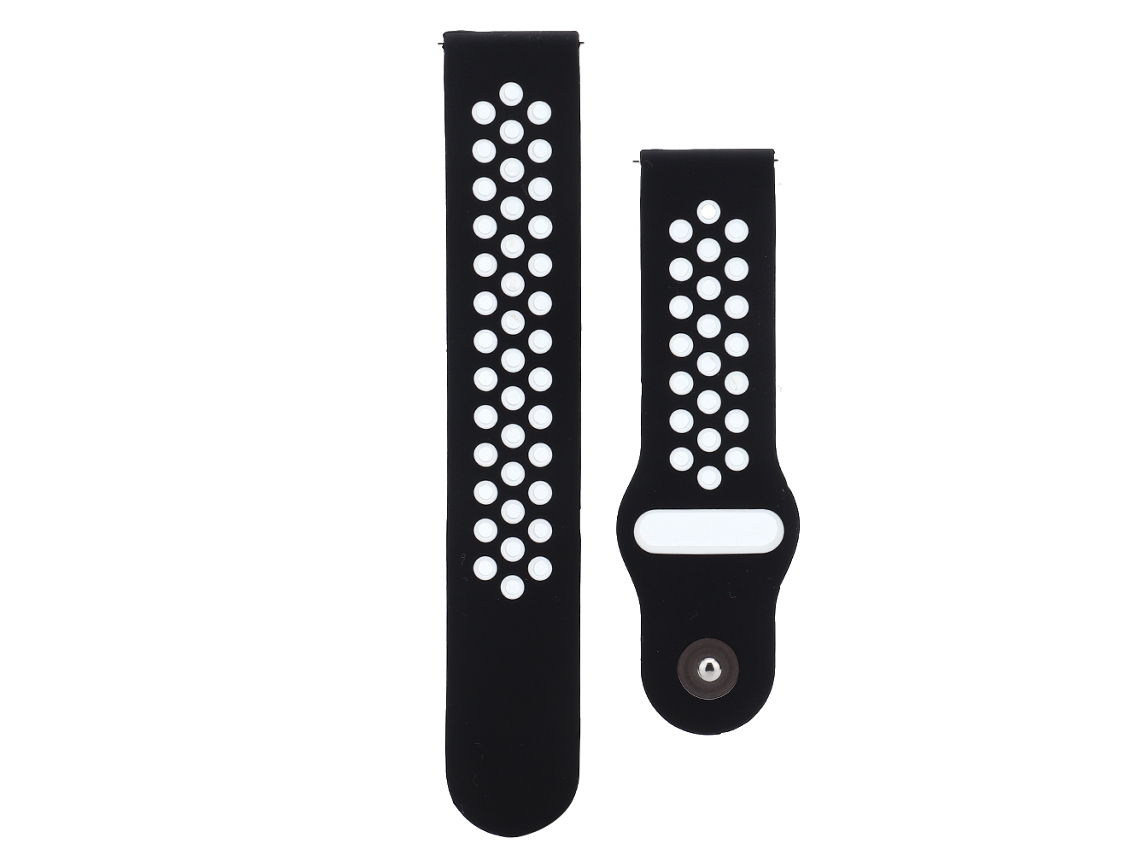 Pulseira de Relógio de Silicone para Samsung Galaxy Active 22mm Preto Branco