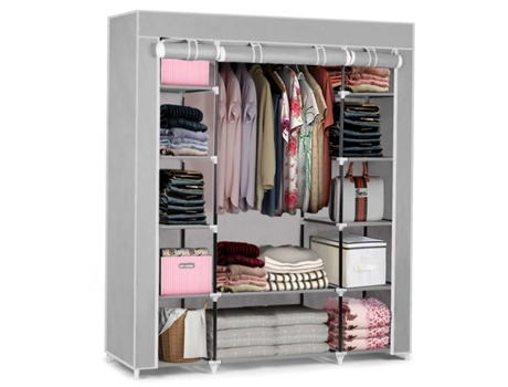 Armário Têxtil Massido Grande em Cinza - Ideal para Espaços Modernos