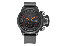 Relógio Masculino Baogela 1606, Cronógrafo Luminoso de Três Ponteiros, Pulseira de Silicone, Quartzo Hengrongshen (Laranja)