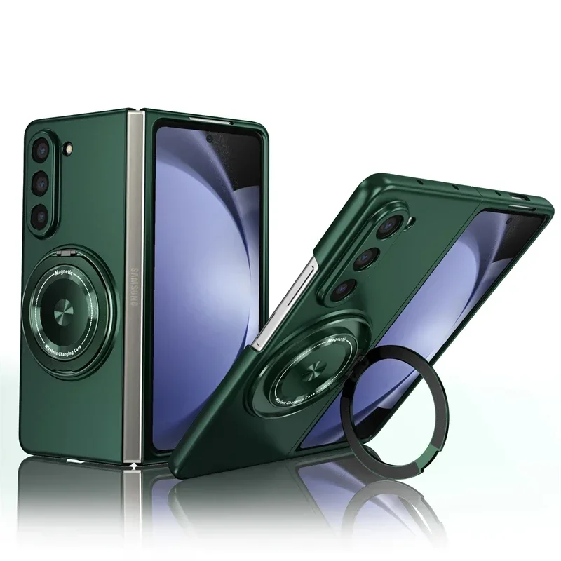 (verde, Galaxy Z Fold5) Capa Para Celular Com Suporte De Anel Magnético, Suporta Rotação De 360°, Compatível Com Magsafe.