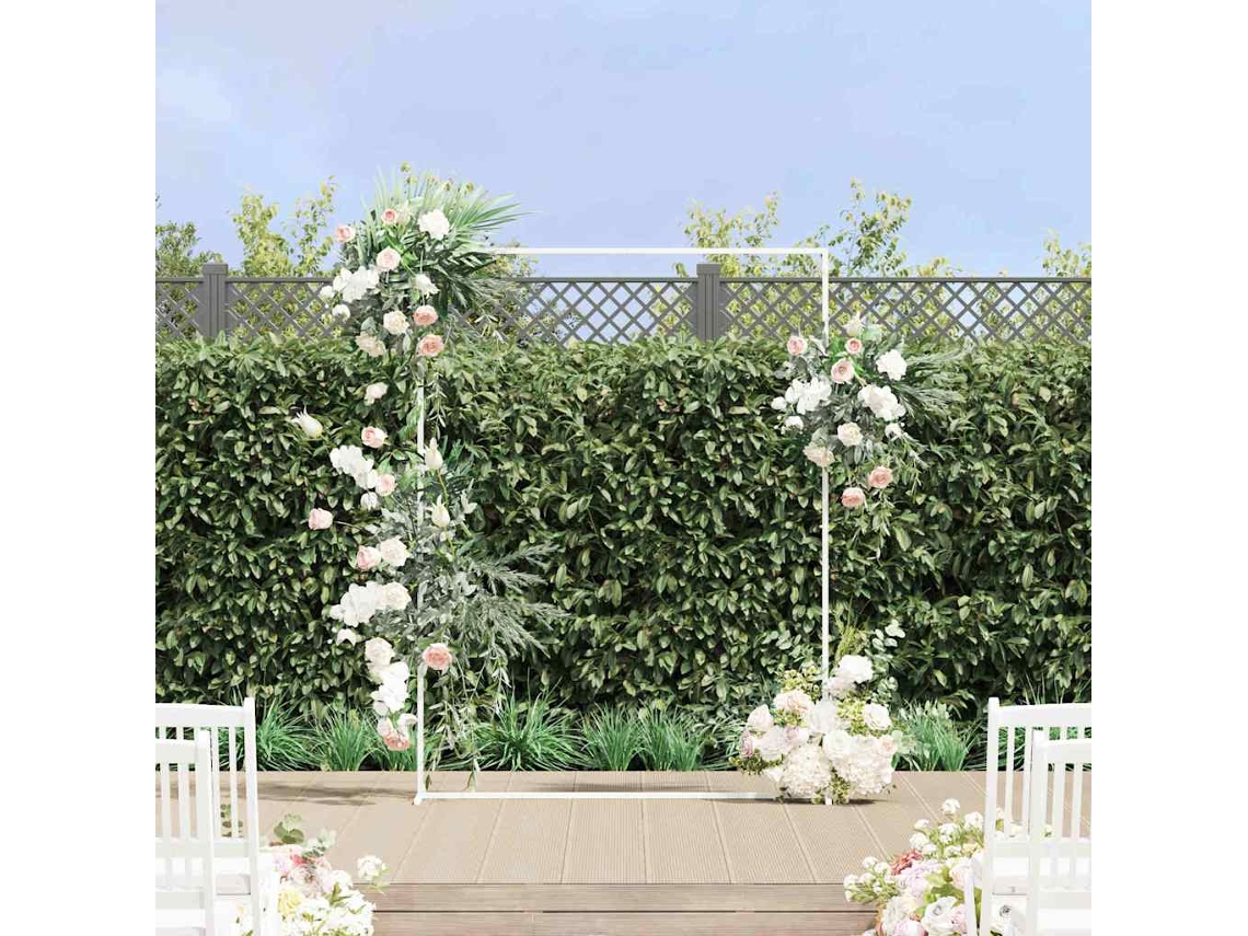Vidaxl Arco De Casamento Branco 150 X 49,5 X 200 Cm Aço