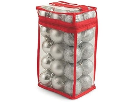 Conjunto de 30 Bolas 6 Cm GALILEO CASA Bolsa Pvc Prata Aço Tamanho Único