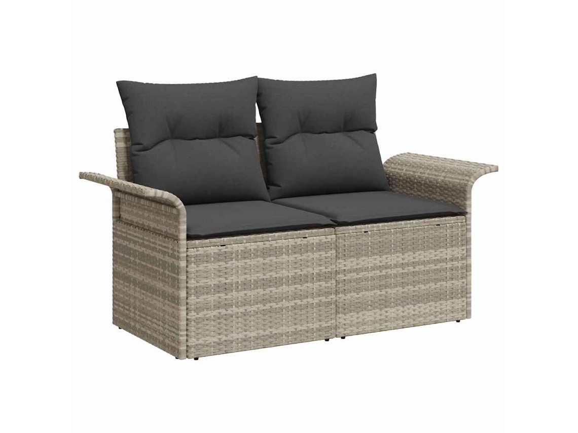 Maison Exclusive - Conjunto De Sofá De Jardim Com Almofada 10 Pcs Cinzento-claro