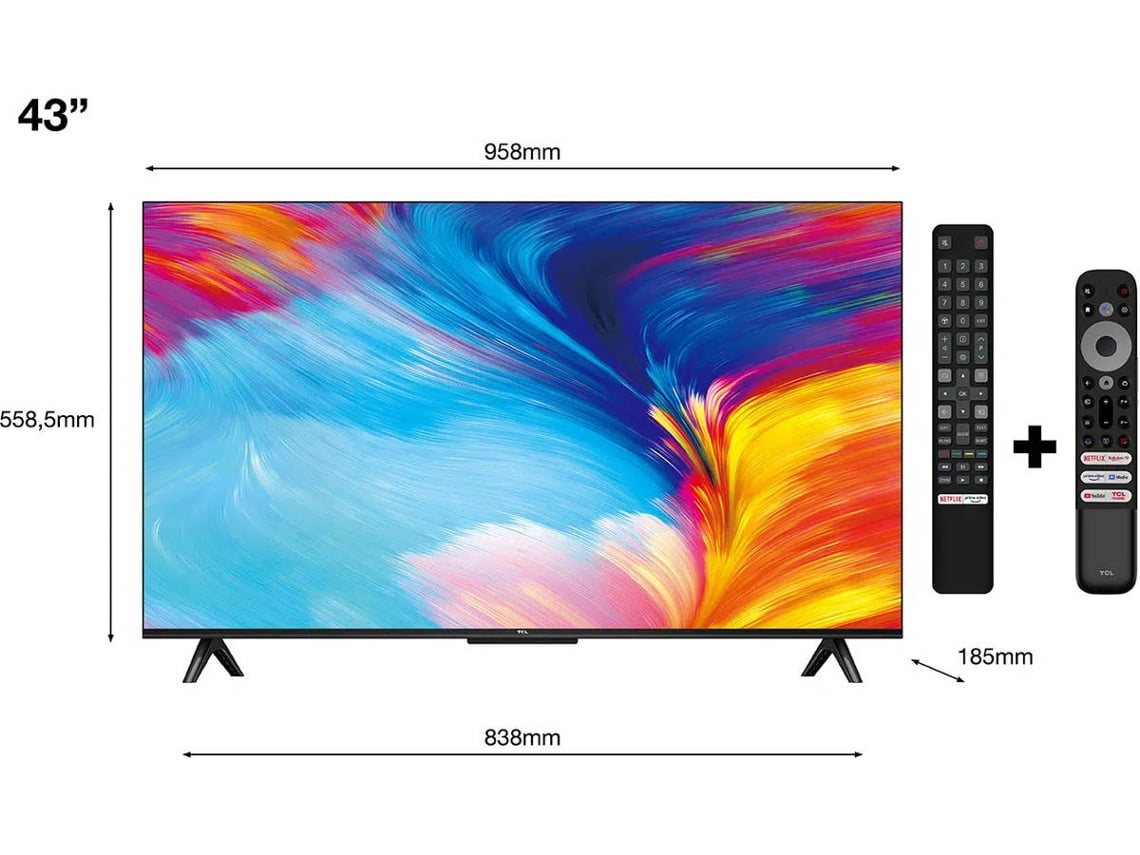 Tv tcl 43p635 led 43 109 cm 4k ultra hd smart tv worten pt