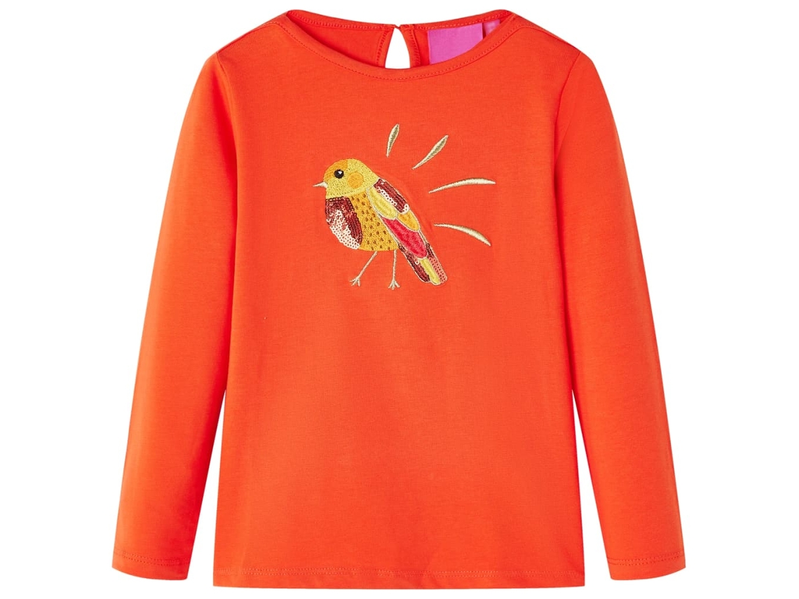 T-shirt De Manga Comprida Para Criança Laranja-escuro 104