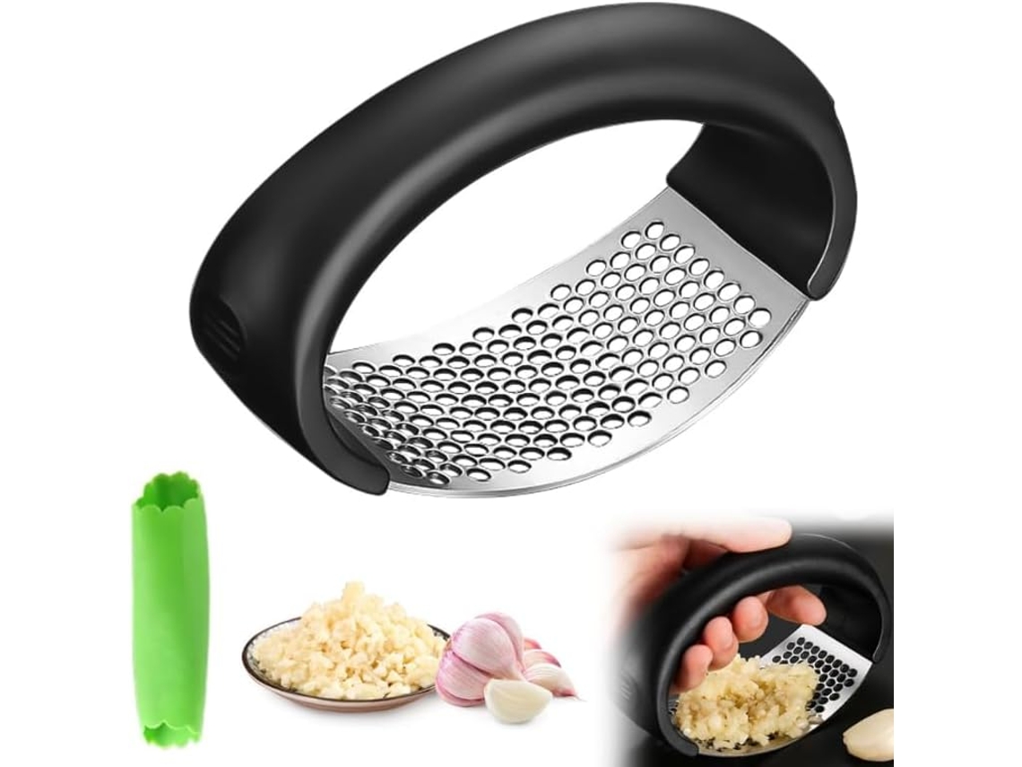 Pressão de Alho Rocker, Aço Inoxidável, Manual ZYBLSSBB