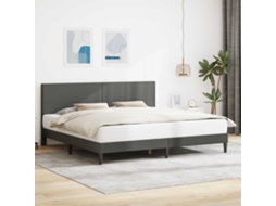 Vidaxl Estrutura Da Cama Com Cabeceira Cinzento-escuro 180 X 200 Cm