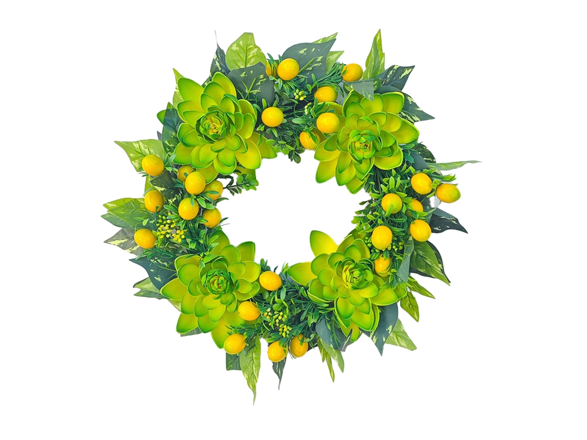 Guirlanda artificial de limão 45cm com flores, decoração de verão e Dia das Mães LAXISCREED