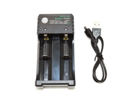 Cargador Portátil De Baterías Recargables 18650 De 2 Ranuras De Carga Rápida