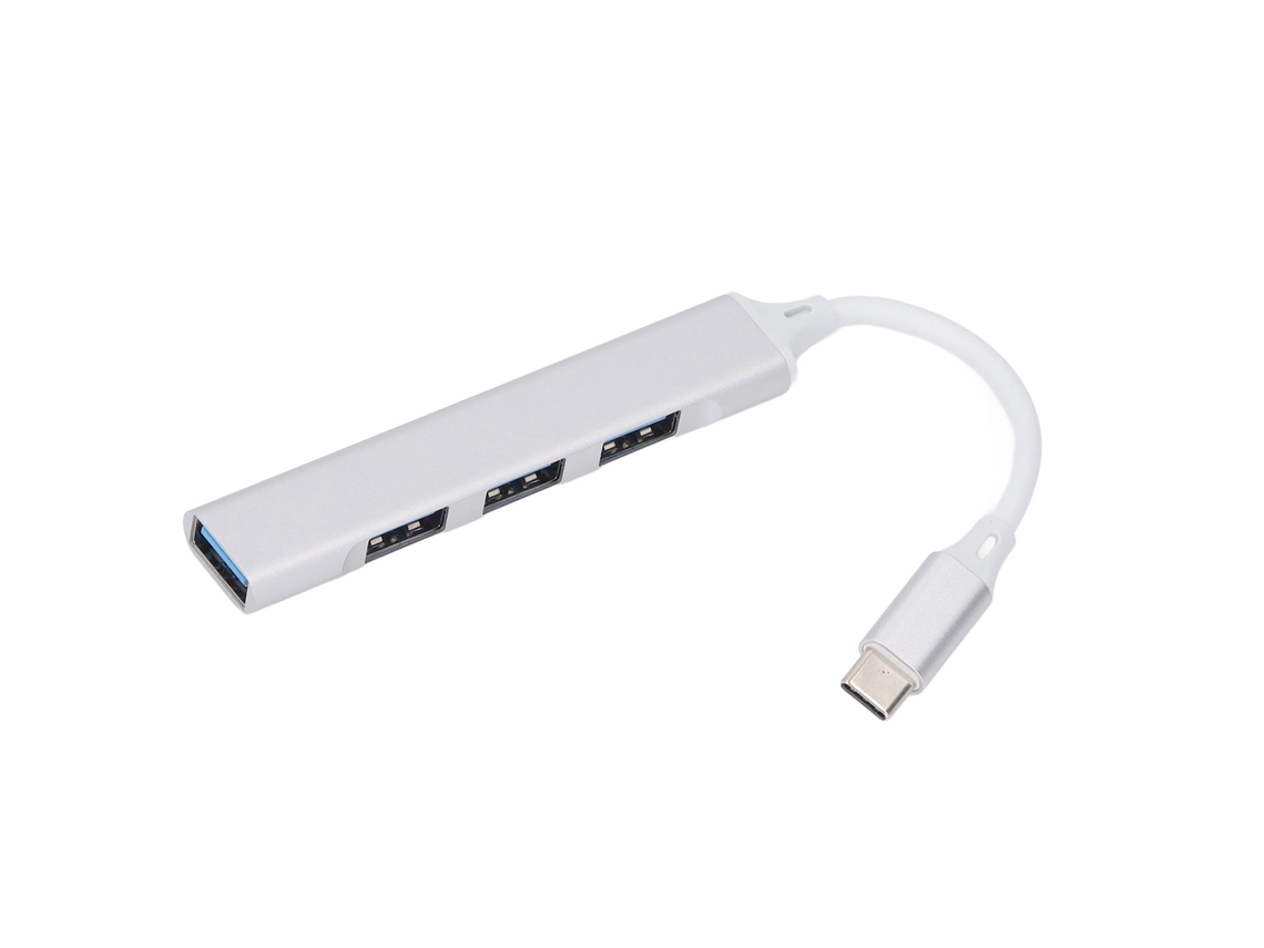 Hub Usb C Extensor Usb 4 Em 1 Com Usb A 3.0 De Alta Velocidade Alumínio