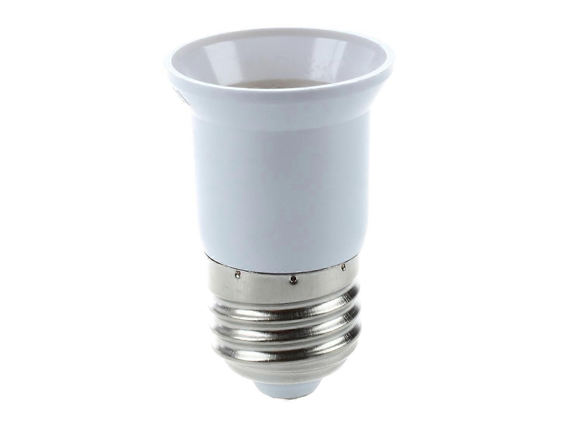 Adaptador Extensor De Soquete E27 Para E27, Tomada Prateada Com Corpo Branco