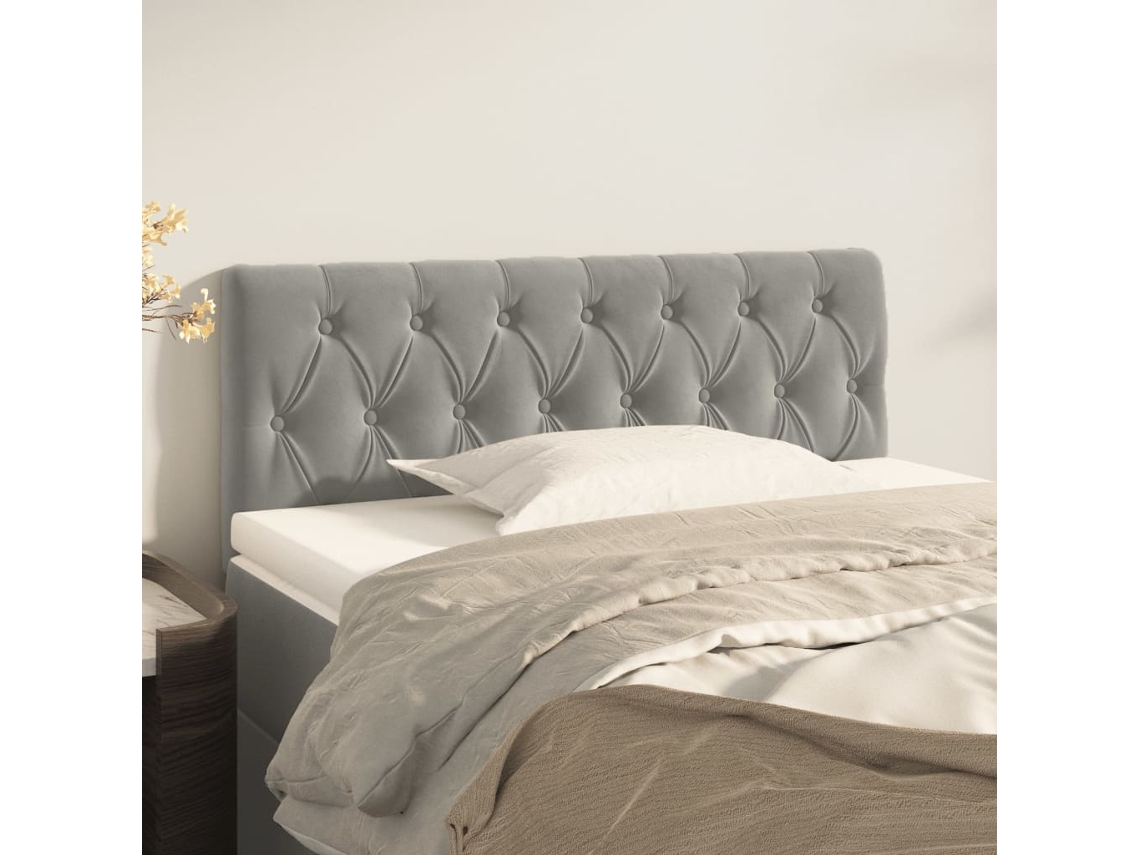 Cabecero de terciopelo 90x7x78/88 cm gris claro