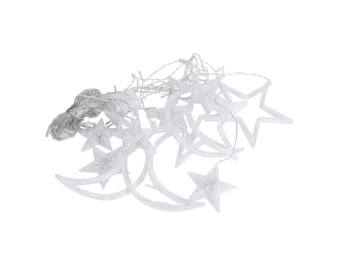 Laxiscreed Luz De Narração Led Com 138 Leds, 8 Modos, Decoração De Janelas, Luz Quente, 2,5m Estrelas E Lua