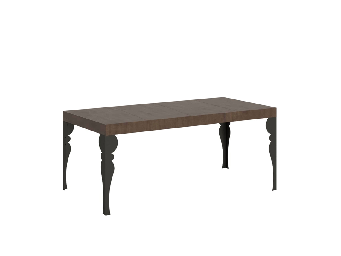 Mesa de Jantar Extensível 90X90/246 Cm Paxon Premium Nogueira Quadro Antracite ITAMOBY