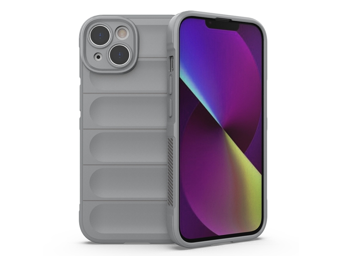 Capa Halinuia Para Iphone 14 Magic Shield Tpu Cinzento (proteção Integral, Interior Em Flanela)