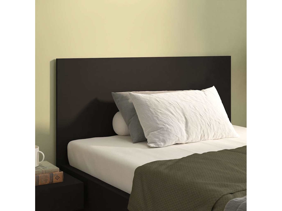Vidaxl Cabeceira De Cama 120x1,5x80 Cm Derivados De Madeira Preto