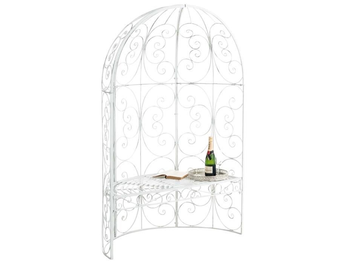 Arco Para Rosas Rosie Semi Pavilhão Banco De Jardim Em Metal Branco Antigo Cre