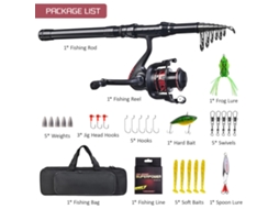 Kit de Pesca com Vara Telescópica 1.7m S/MARCA