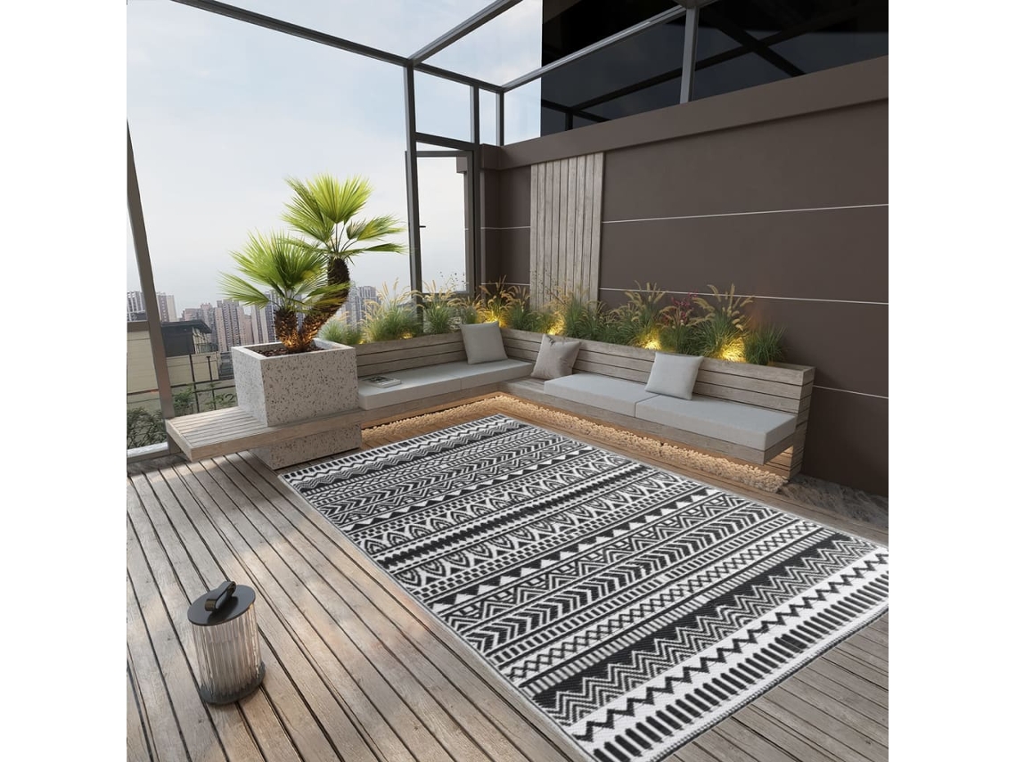 Vidaxl Tapete De Exterior 190x290 Cm Arakil Pp Preto