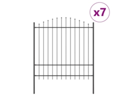 Conjunto 7 Barreira De Jardim Vidaxl Cinzento Aço Revestido A Pó (170 X 215 Cm)