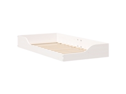 Conjunto 1 Cama De Plataforma Vidaxl Branco Madeira De Pinho Maciça (75 X 190 Cm)