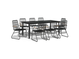 Garden Dining Set, Garden Dining Sets Vidaxl Preto Aço (200 Cm Table Length)