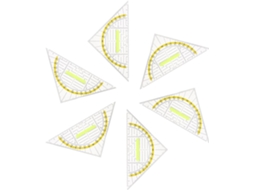 Conjunto De 6 Esquadros Multifuncionais Plástico Pp Para Desenho