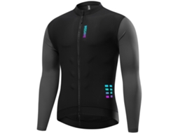 Camisa de ciclismo masculina de manga comprida, respirável e com detalhes refletivos, tamanho P/Marca